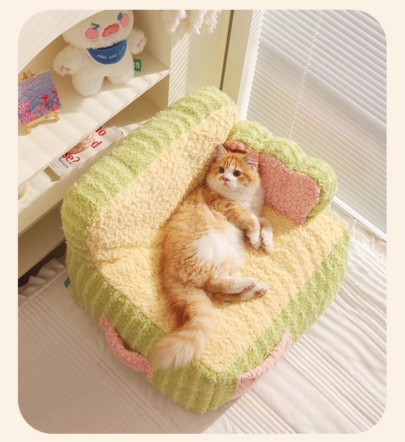 KFX-7291069 Cozy Removable & Washable Pet Nest for Cats – Sweet Potato Cream & Peach Avocado Options