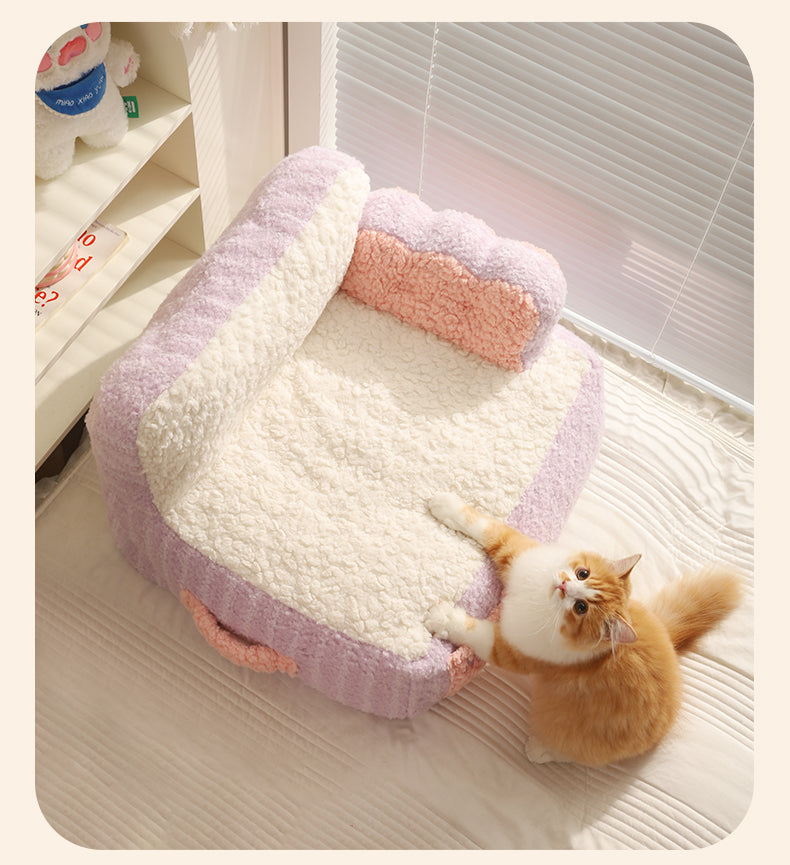 KFX-7291069 Cozy Removable & Washable Pet Nest for Cats – Sweet Potato Cream & Peach Avocado Options