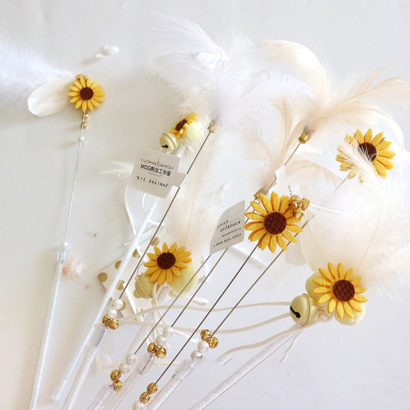 KFX-7291837 Feather Fairy Tassel Play Set for Cats - Colorful Designs with Sound, 30-40cm Length