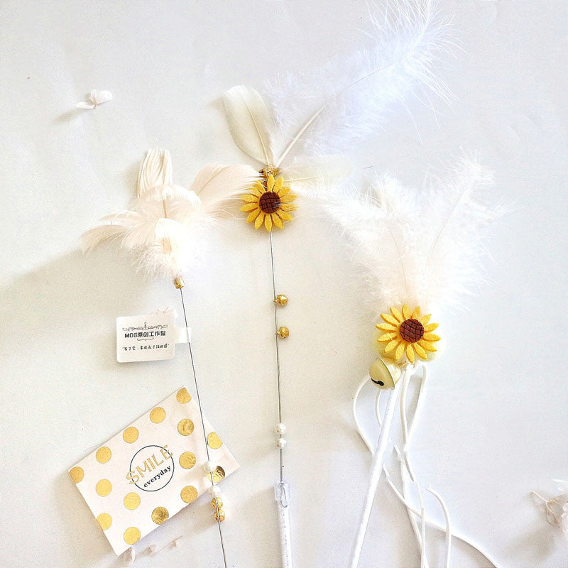 KFX-7291837 Feather Fairy Tassel Play Set for Cats - Colorful Designs with Sound, 30-40cm Length