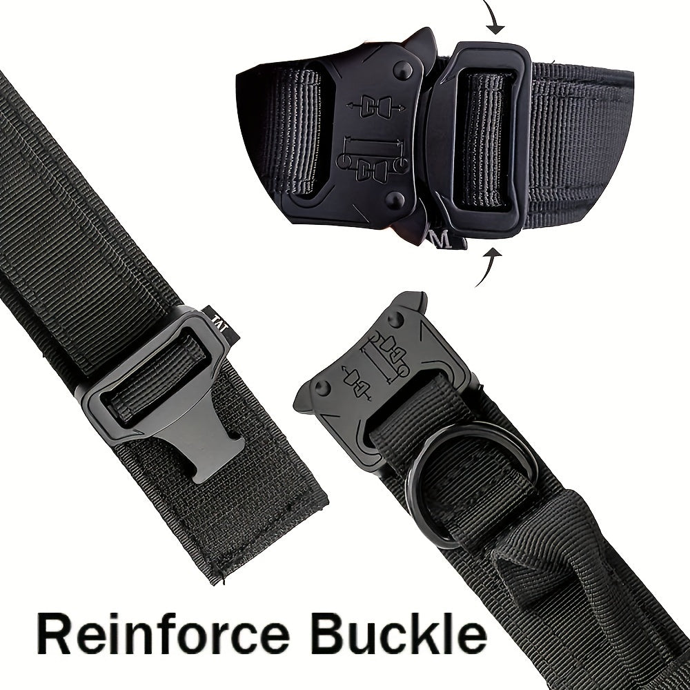 KFX-7292477 Durable Military Tactical Dog Collar with Control Handle for Medium and Large Breeds