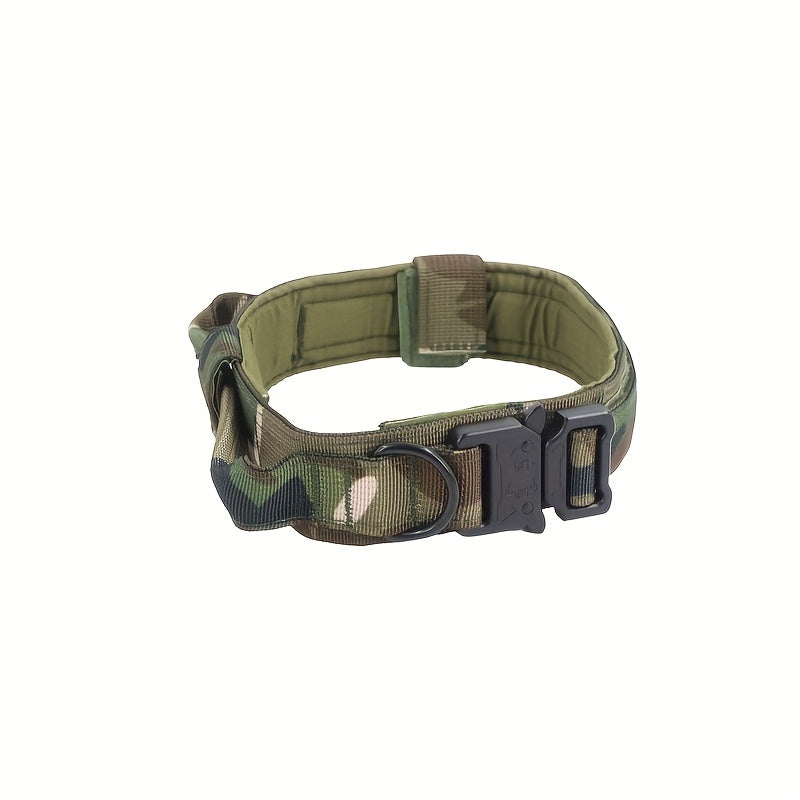 KFX-7292477 Durable Military Tactical Dog Collar with Control Handle for Medium and Large Breeds