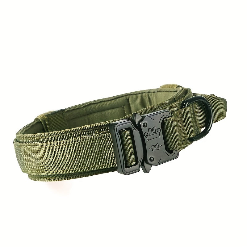 KFX-7292477 Durable Military Tactical Dog Collar with Control Handle for Medium and Large Breeds