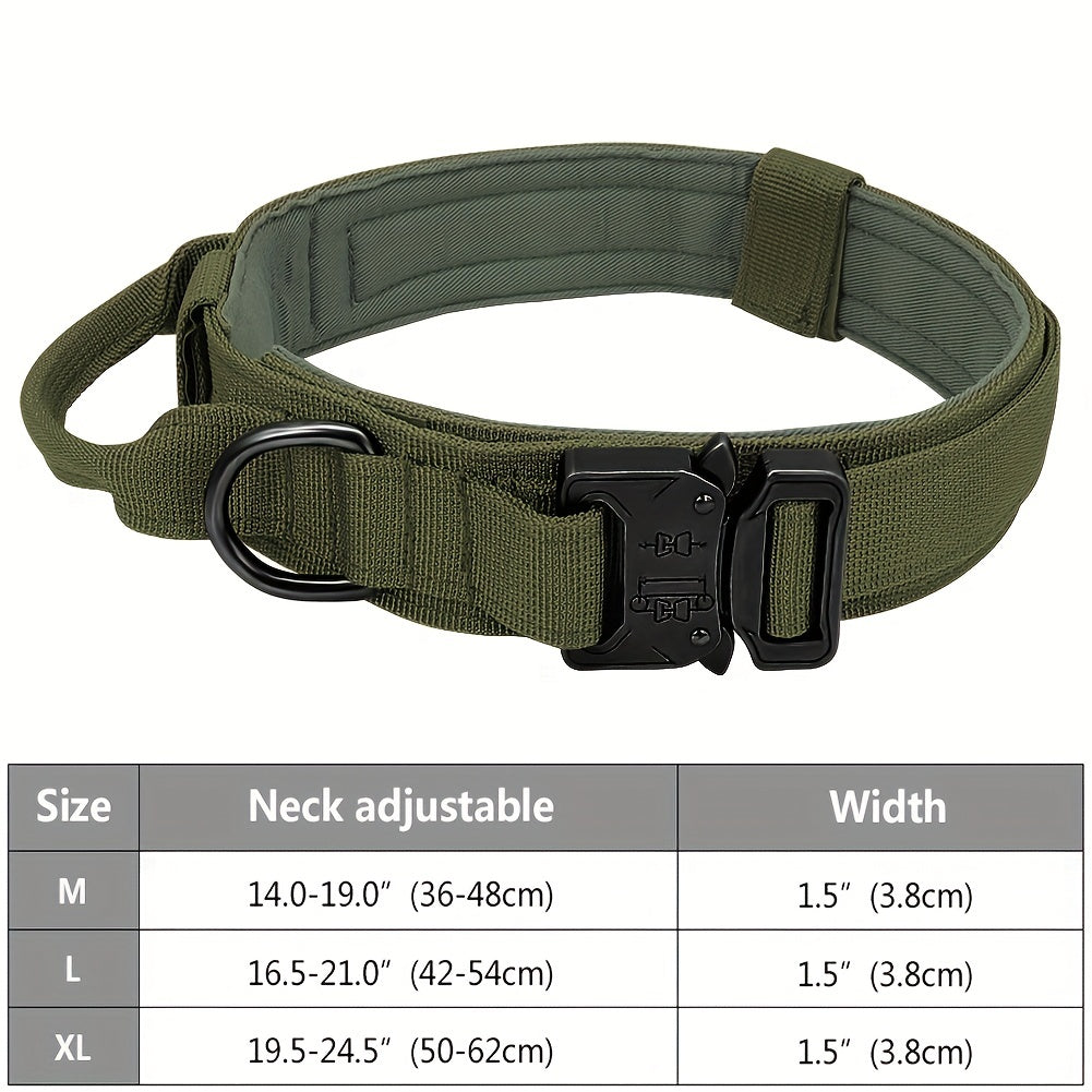 KFX-7292477 Durable Military Tactical Dog Collar with Control Handle for Medium and Large Breeds