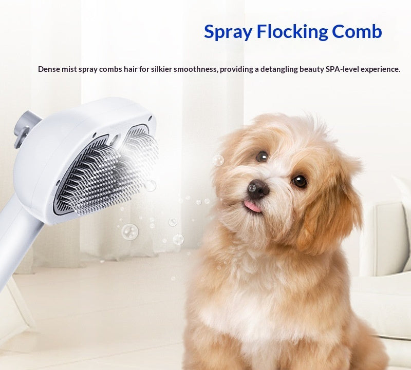 KFX-7292605 One-Click Pet Hair Remover Spray Brush in White