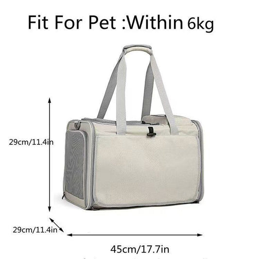 KFX-7293245 Beige Portable Dog and Cat Carrier Bag with Large Capacity and Breathable Design
