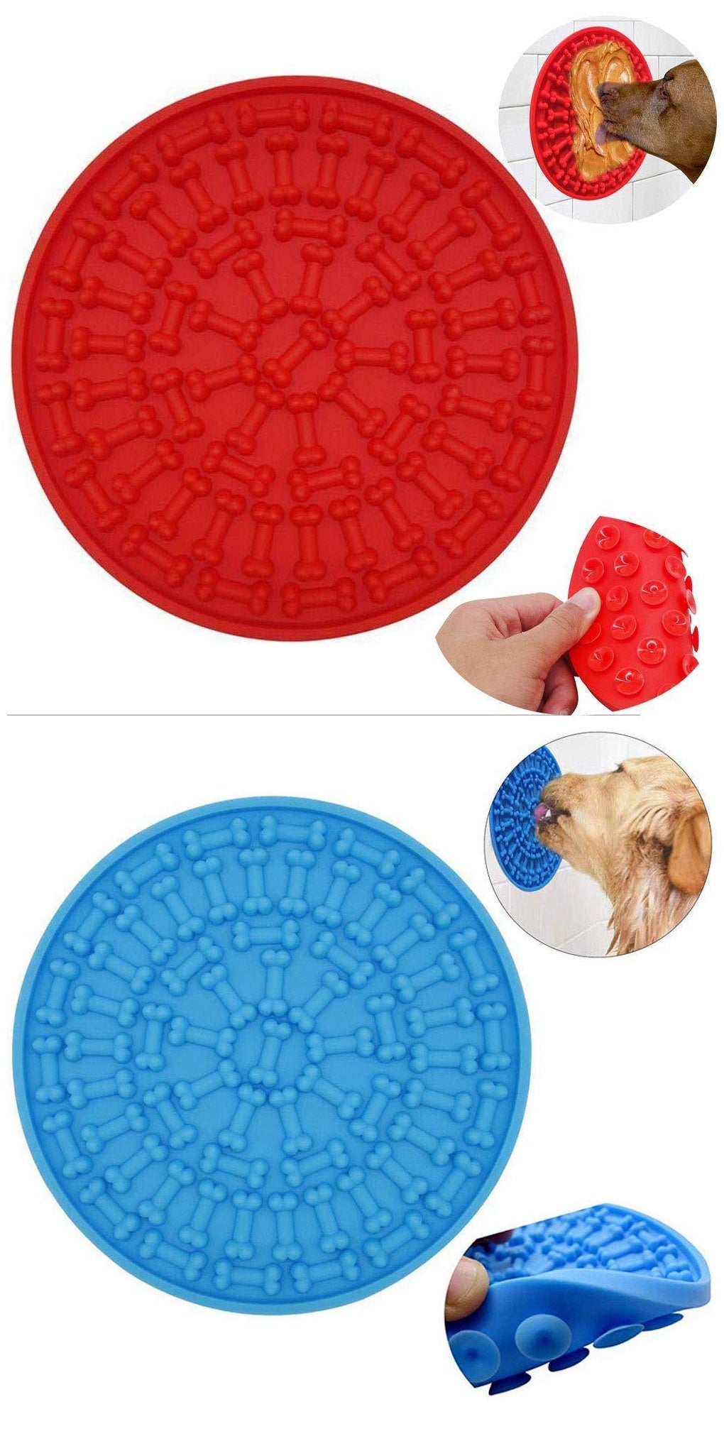 KFX-7297597 Food Grade Silicone Dog Licking Pad for Treats and Anxiety Relief, Ideal for Dogs