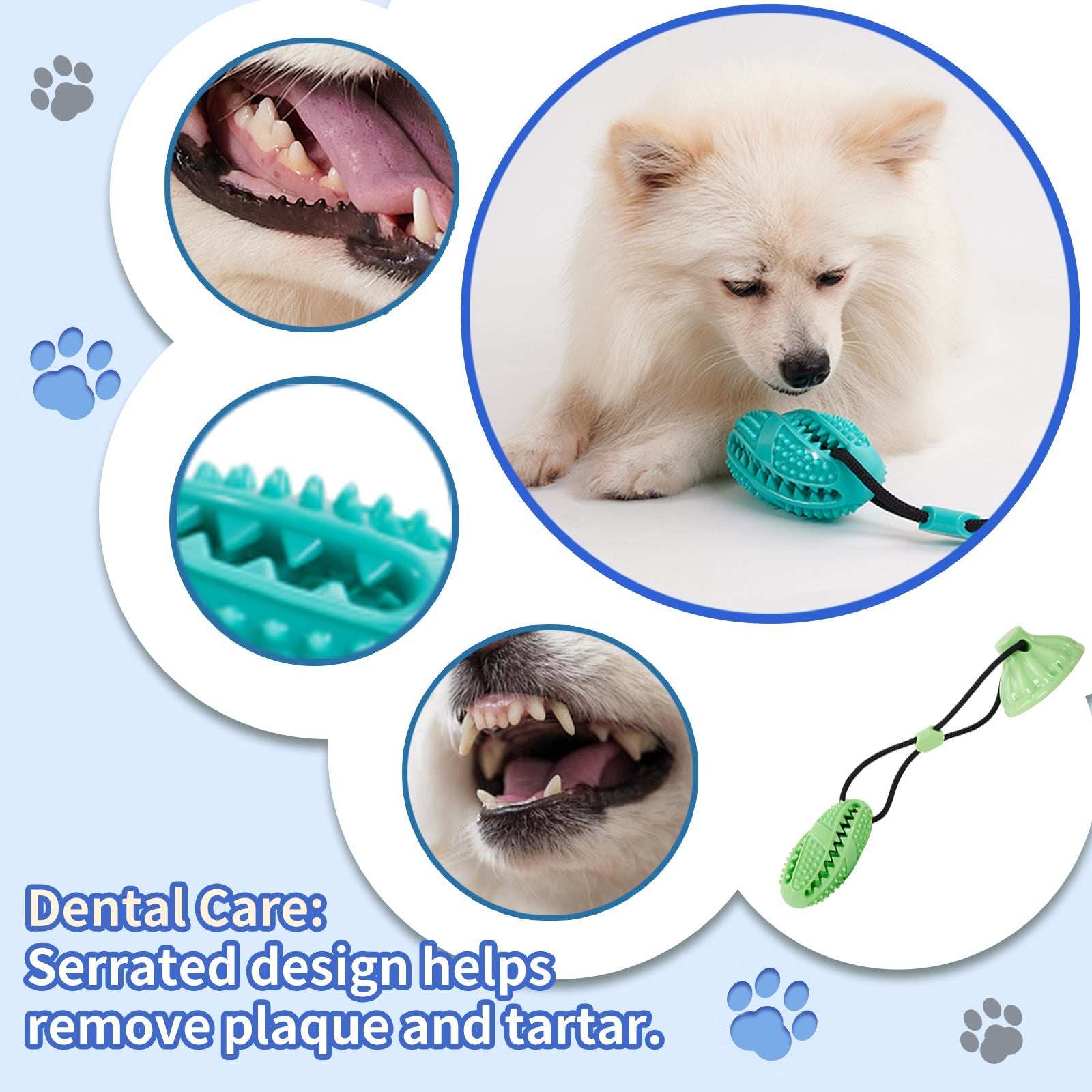 KFX-7300029 Suction Cup Dog Toy Ball for Molar Teeth Cleaning and Playtime