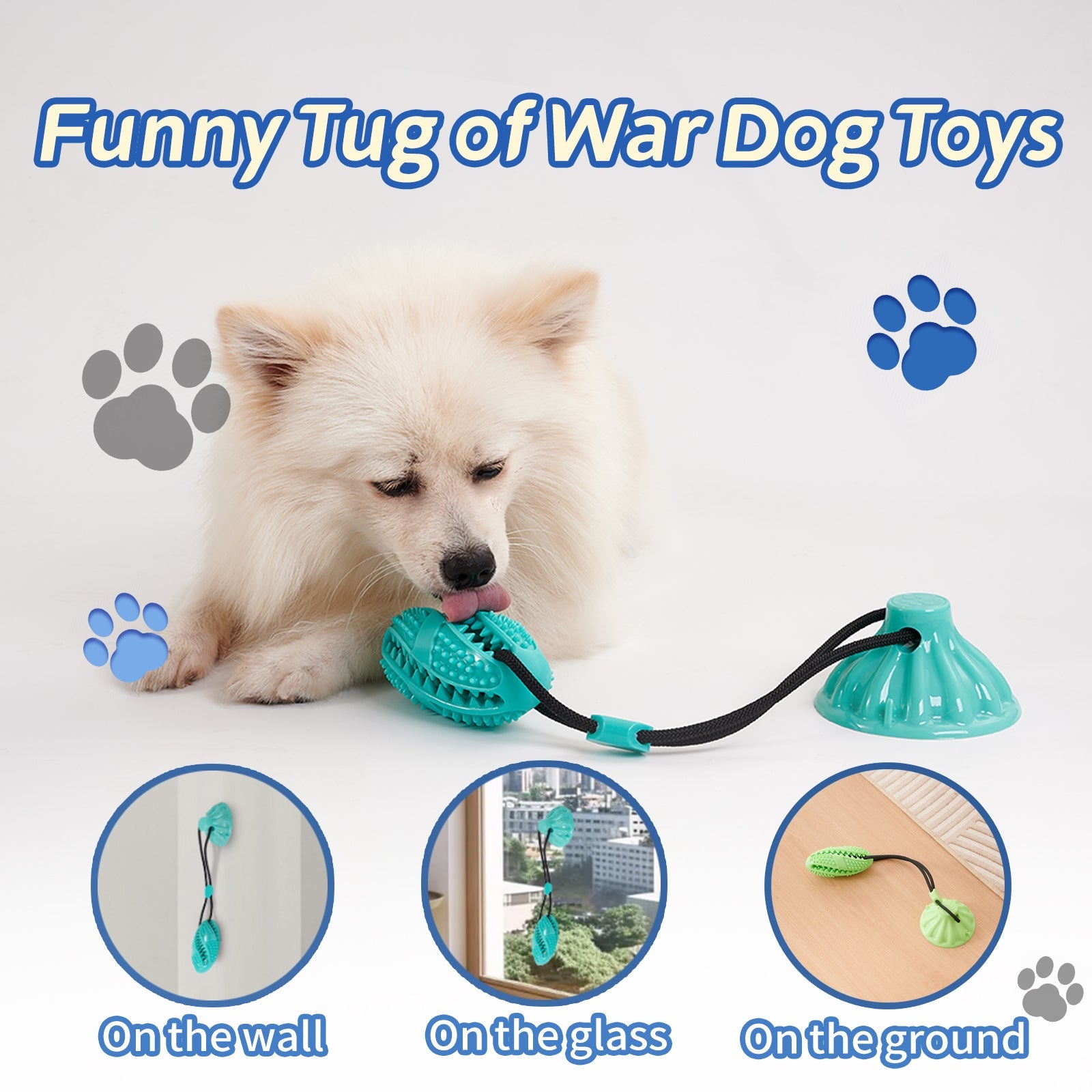KFX-7300029 Suction Cup Dog Toy Ball for Molar Teeth Cleaning and Playtime