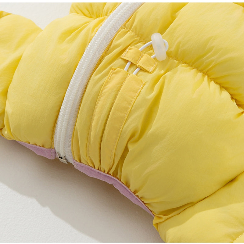 KFX-7301309 Cozy Color-Blocked Puffer Jacket for Small Dogs and Cats - Warm Cotton-Padded Winter Jumpsuit