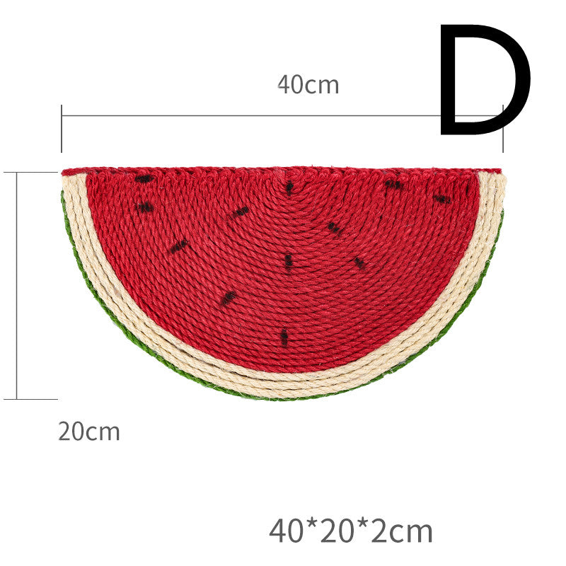 KFX-7302717 Natural Solid Wood Sisal Cat Scratching Board with Fruit Patterns - Anti-Scratch Design and Claw Grinder