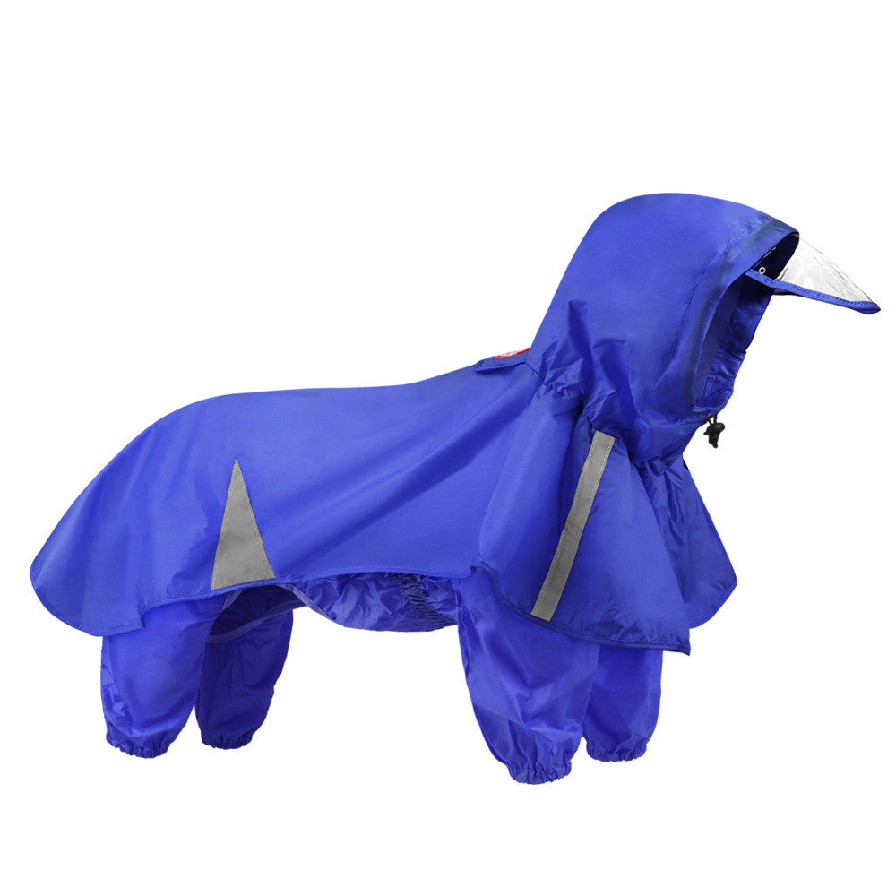 KFX-7303101 Personalized Pet Hooded Raincoat - Casual Blue & Pink Options Available in XL to 5XL