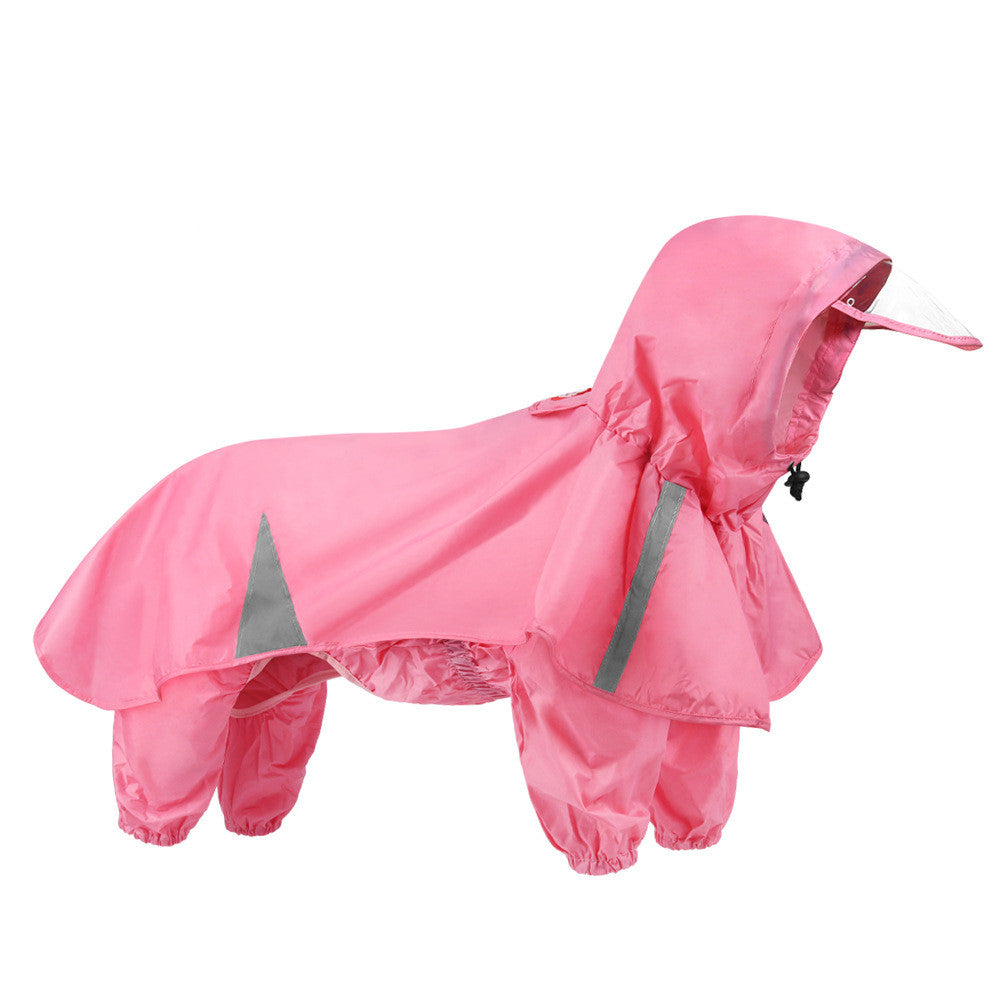 KFX-7303101 Personalized Pet Hooded Raincoat - Casual Blue & Pink Options Available in XL to 5XL