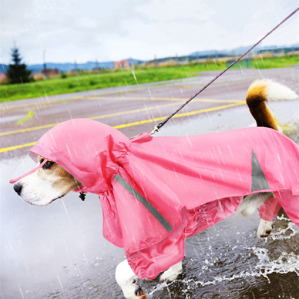 KFX-7303101 Personalized Pet Hooded Raincoat - Casual Blue & Pink Options Available in XL to 5XL