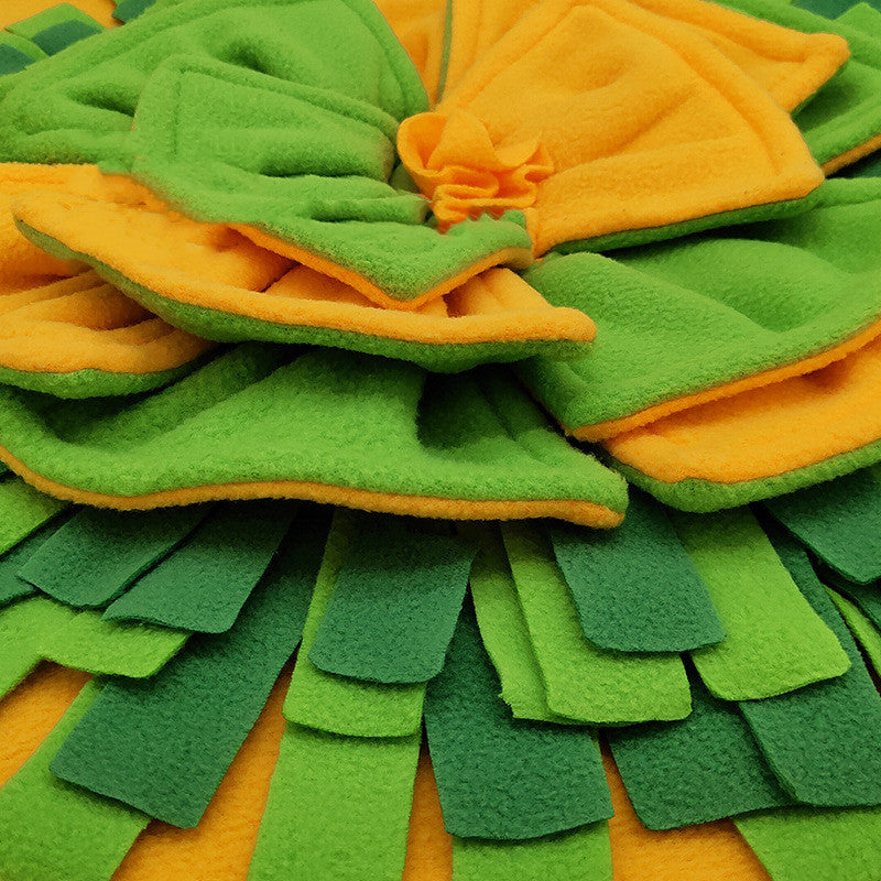 KFX-7303357 Sniff Pad for Dogs, Polar Fleece Snuffle Mat, 80x60CM, Yellow, Educational Toy