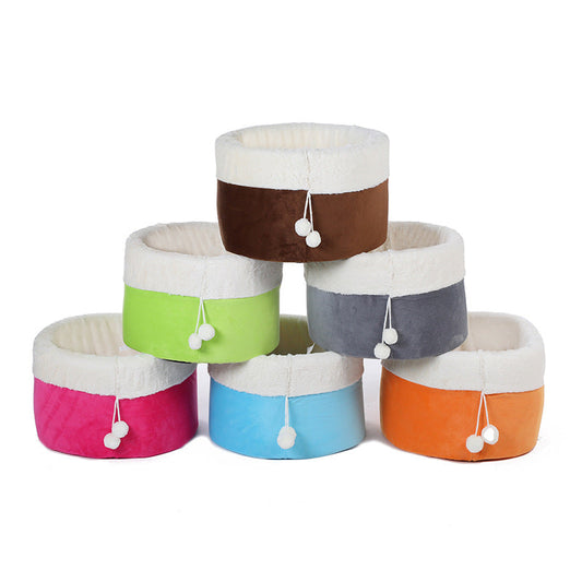 KFX-7304381 Plush Arctic Velvet Cat Bed with Non-Slip Base and Removable Inner Pad