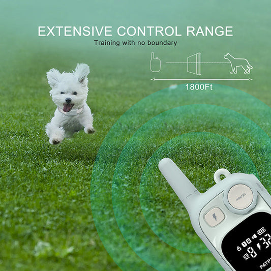 KFX-7305789 Light Blue Remote Control Dog Bark Stopper Training Shock Collar with Vibration and Buzzer Functions