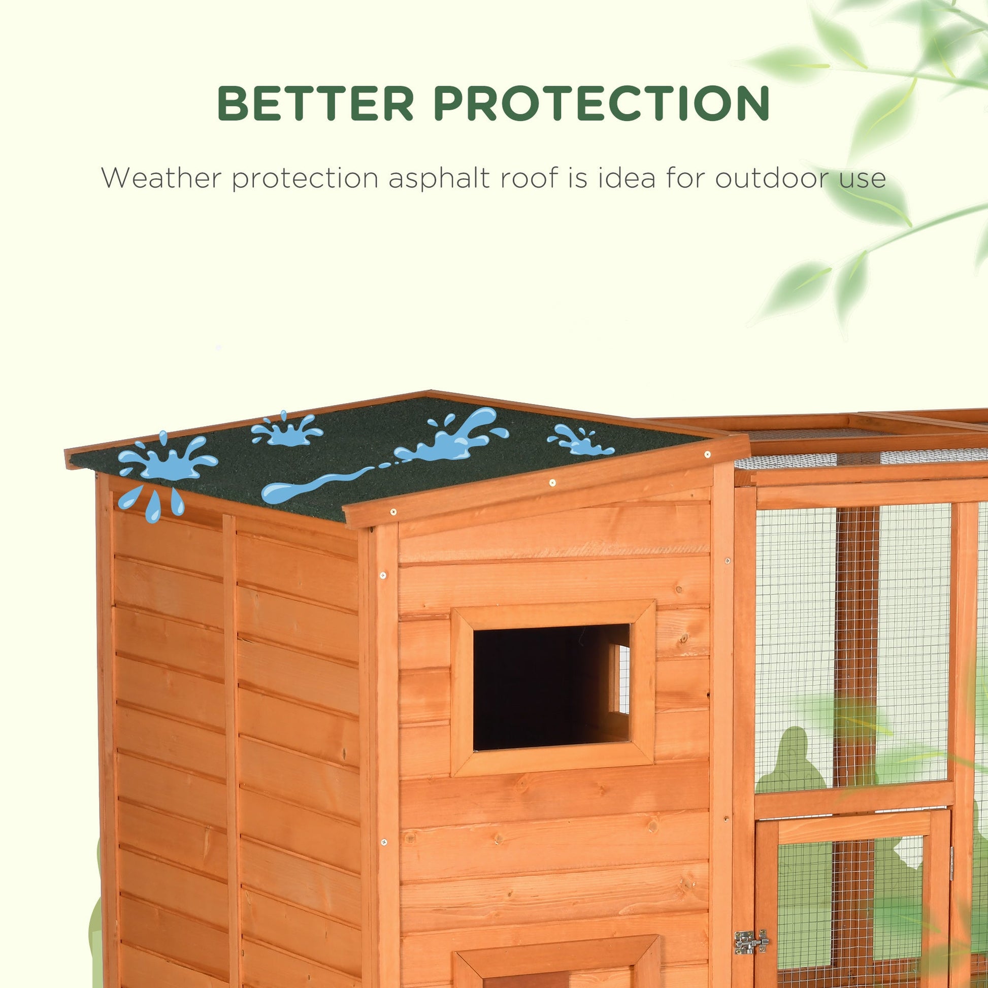 KFX-7306557 Extra Large Wooden Outdoor Catio with Four Stories, Ramps, and Windows for Cats