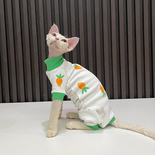 KFX-7307581 All-Season Cat Clothes, Anti-Lint, Four-Legged Style, Polyester Material, Available in Various Sizes and Colors