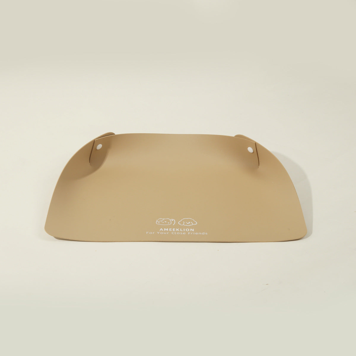 KFX-7308477 Waterproof and Oil-Proof Anti-Spill Placemat for Pets in Apricot and Creamy-White Leather