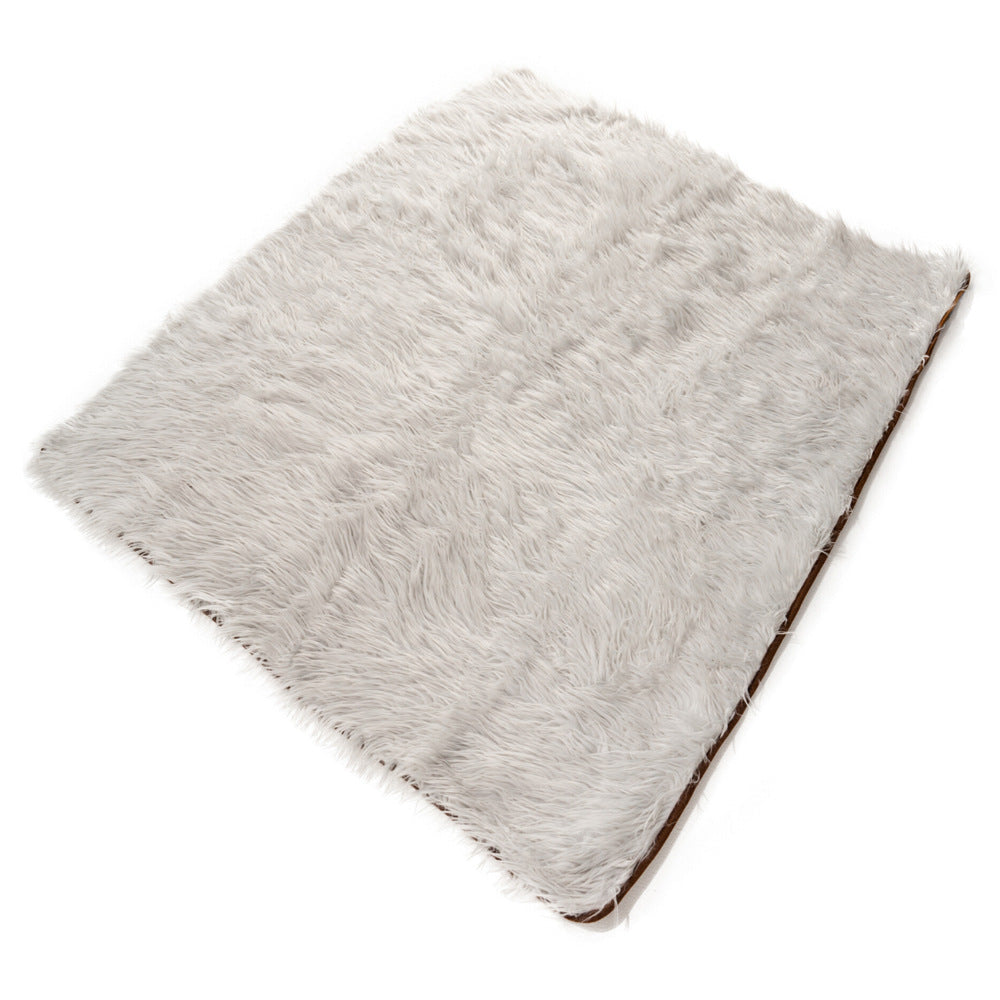 KFX-7309117 Luxurious Winter Warm Pet Pad for Dogs and Small Animals, Ideal for Couch, Car, and Travel, Grey/White/Leopard