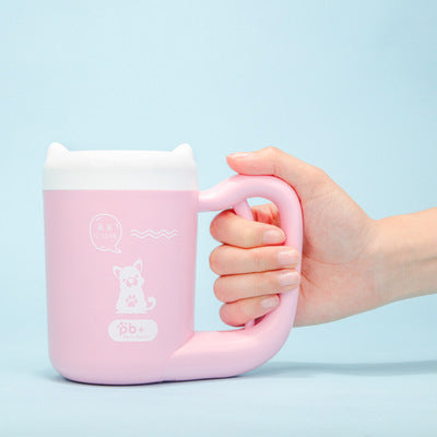 KFX-7310141 Pet Foot Cleansing Cup - Available in Cherry Pink and Sky Blue, Small & Large Sizes