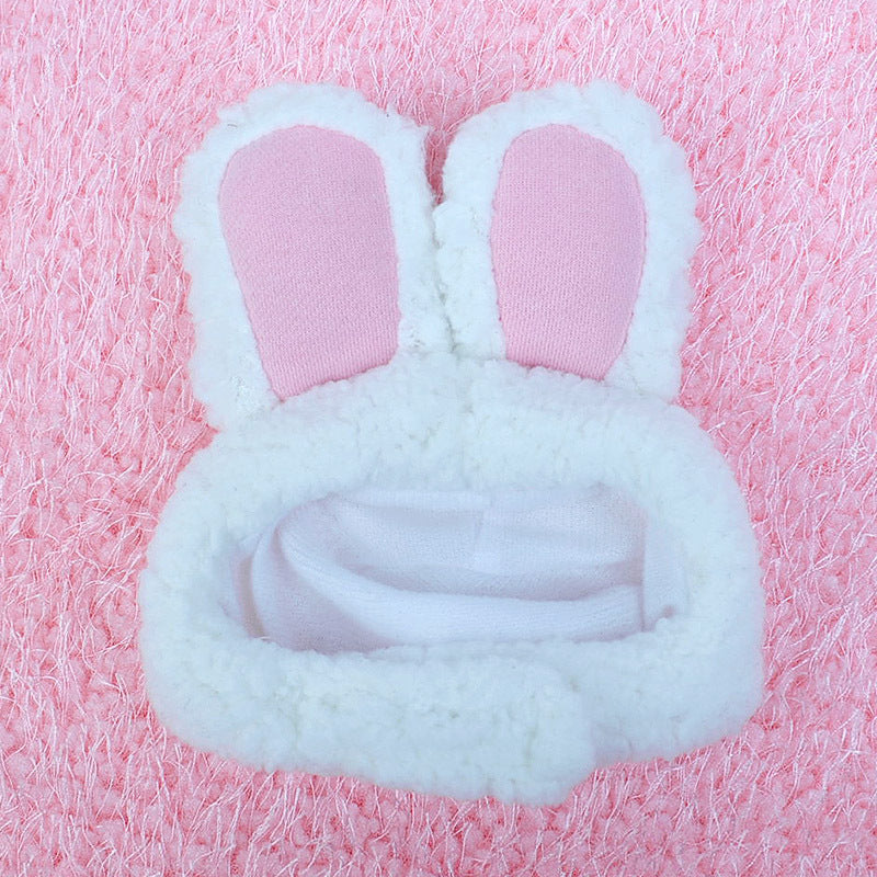 KFX-7310653 Cute Cartoon Rabbit Ears Headdress for Pets – Cozy Cotton Wool Winter Accessory