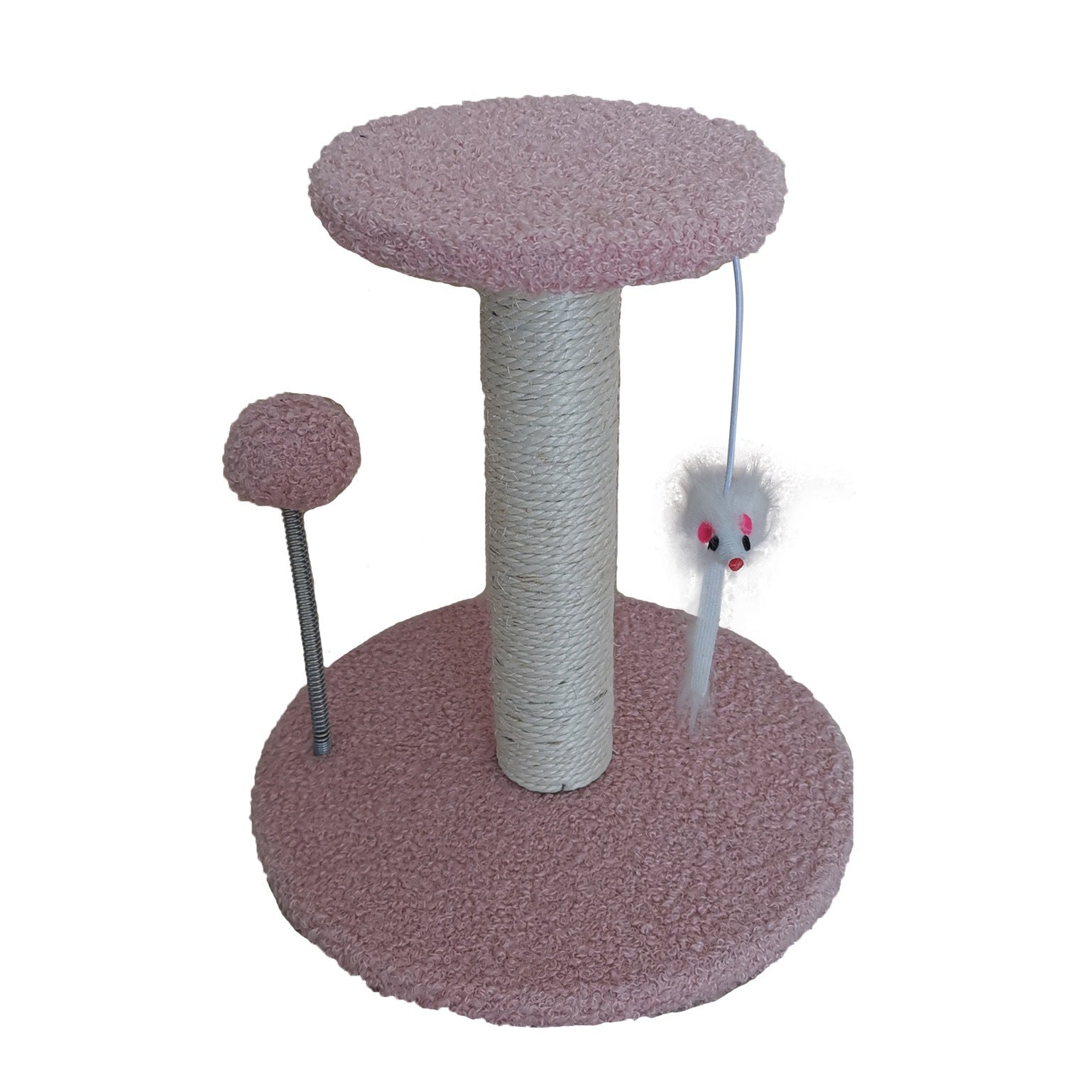 KFX-7311549 Cat Climbing Frame with Scratching Pole in Plush Colors