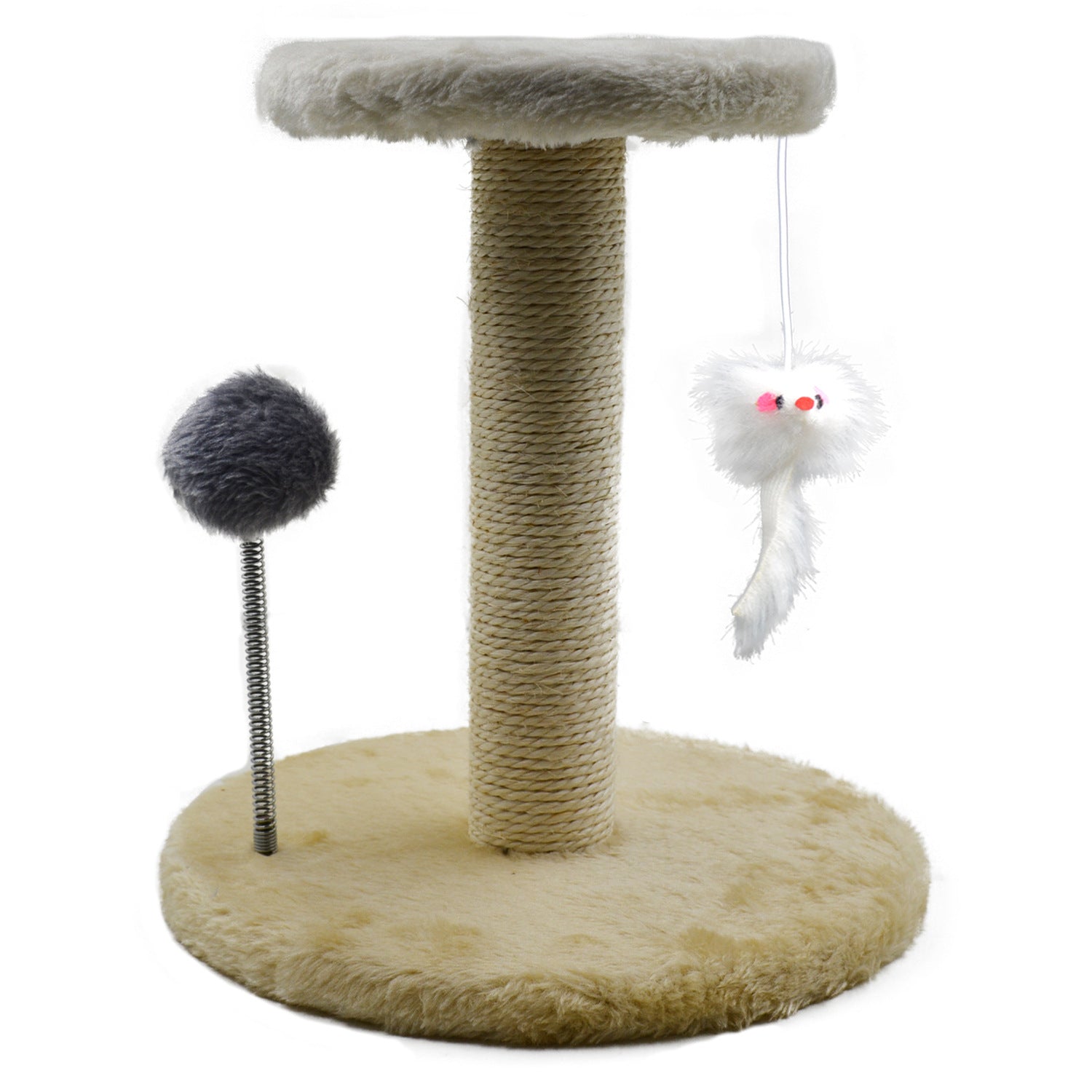 KFX-7311549 Cat Climbing Frame with Scratching Pole in Plush Colors