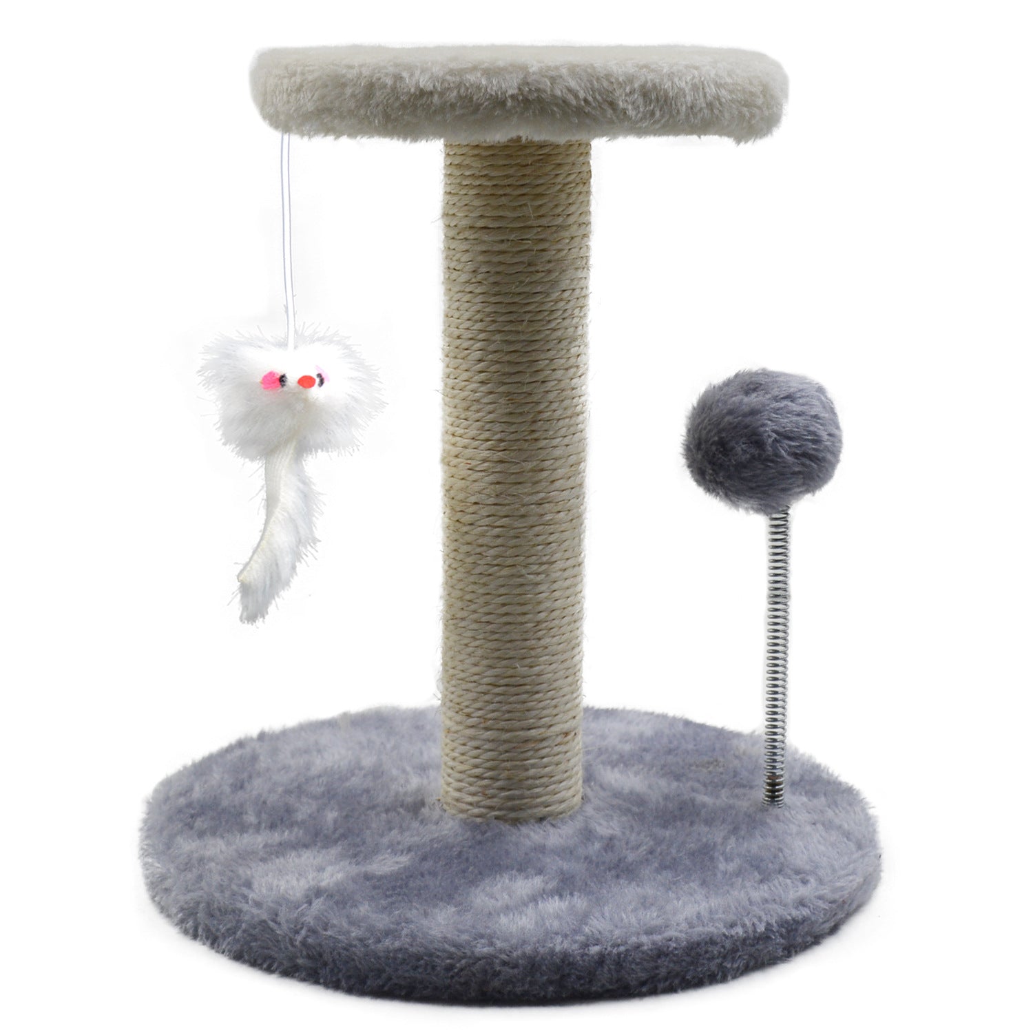 KFX-7311549 Cat Climbing Frame with Scratching Pole in Plush Colors