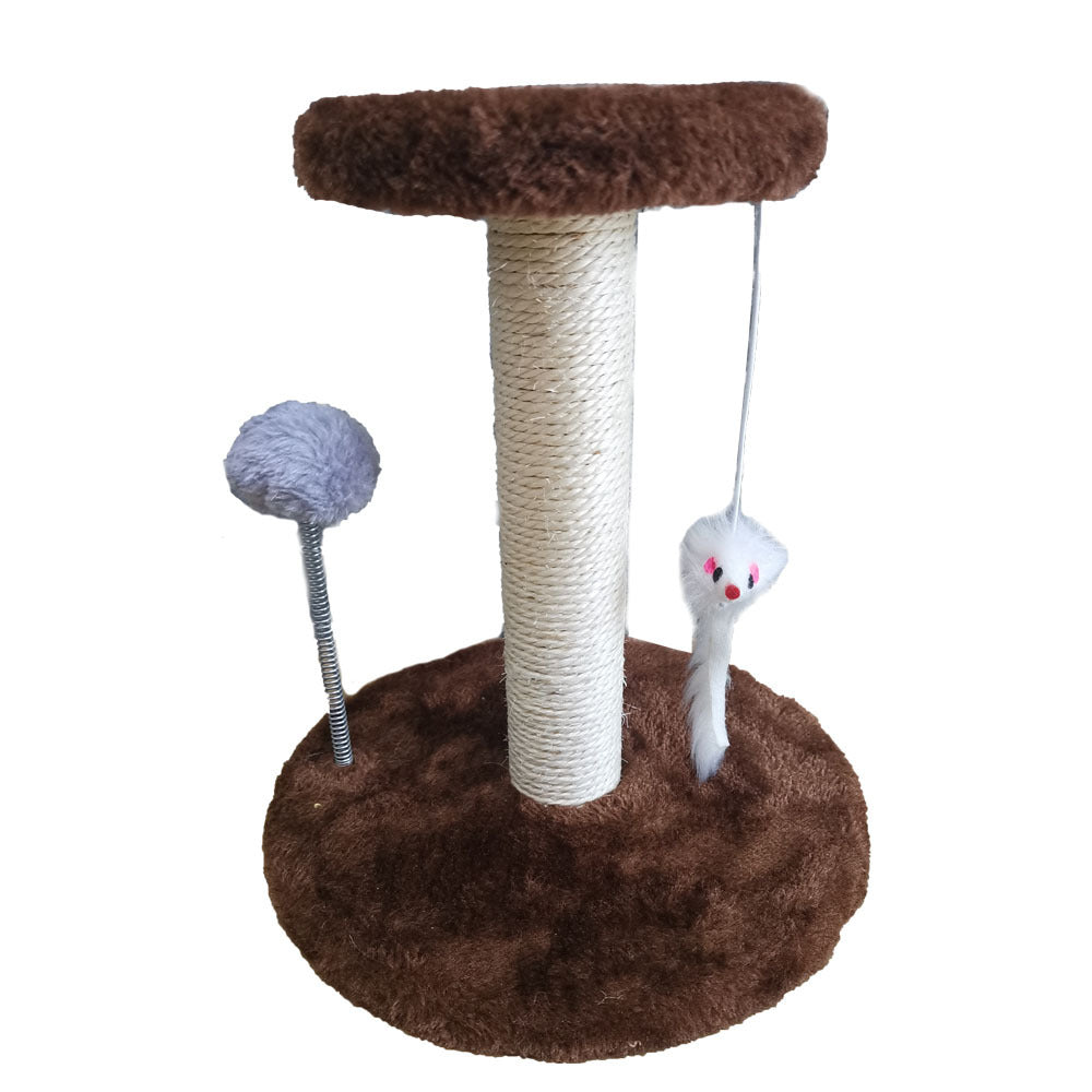 KFX-7311549 Cat Climbing Frame with Scratching Pole in Plush Colors