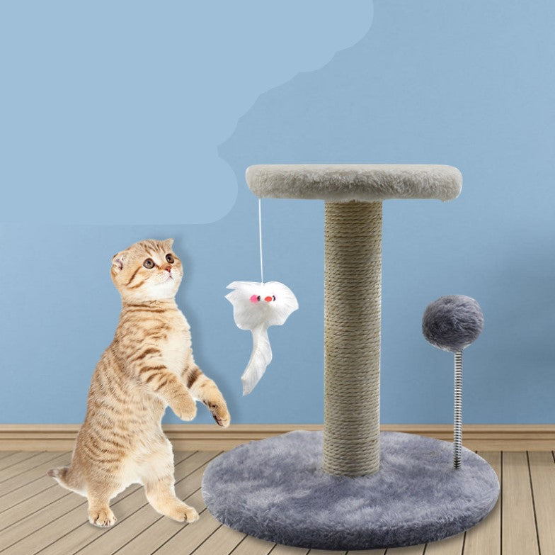 KFX-7311549 Cat Climbing Frame with Scratching Pole in Plush Colors