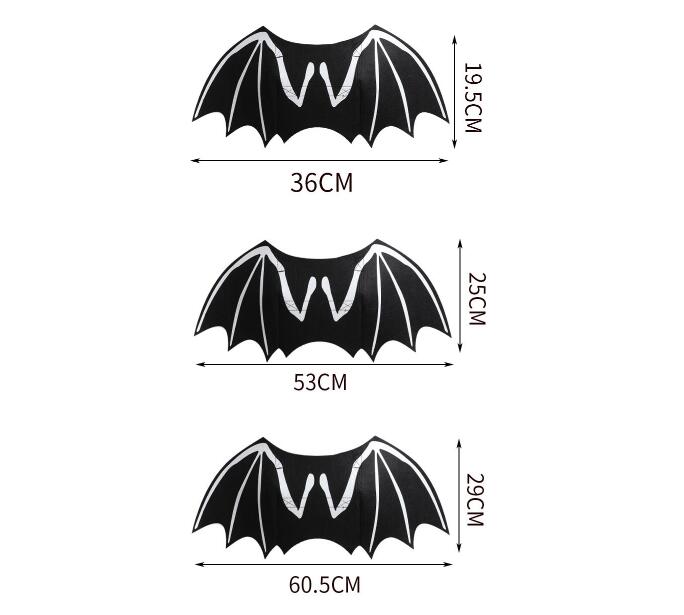 KFX-7312445 Luminous Black Felt Bat Wings Dog Costume in Sizes S, M, L