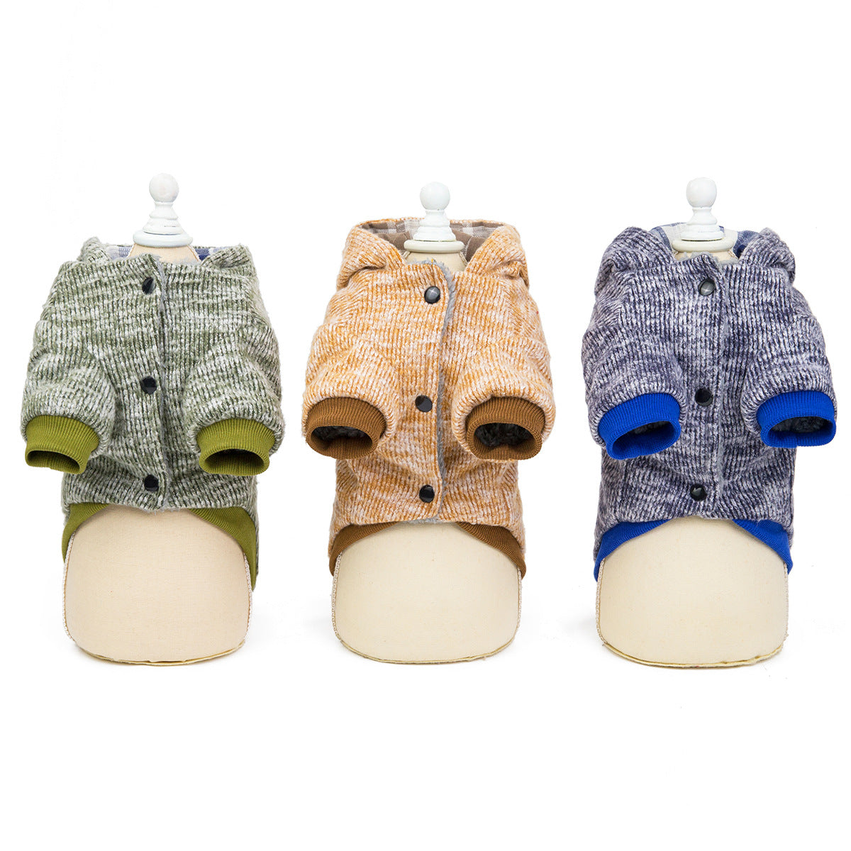 KFX-7312701 Casual Cotton Clothes for Dogs in Yellow, Gray, and Green - Sizes S to XXL