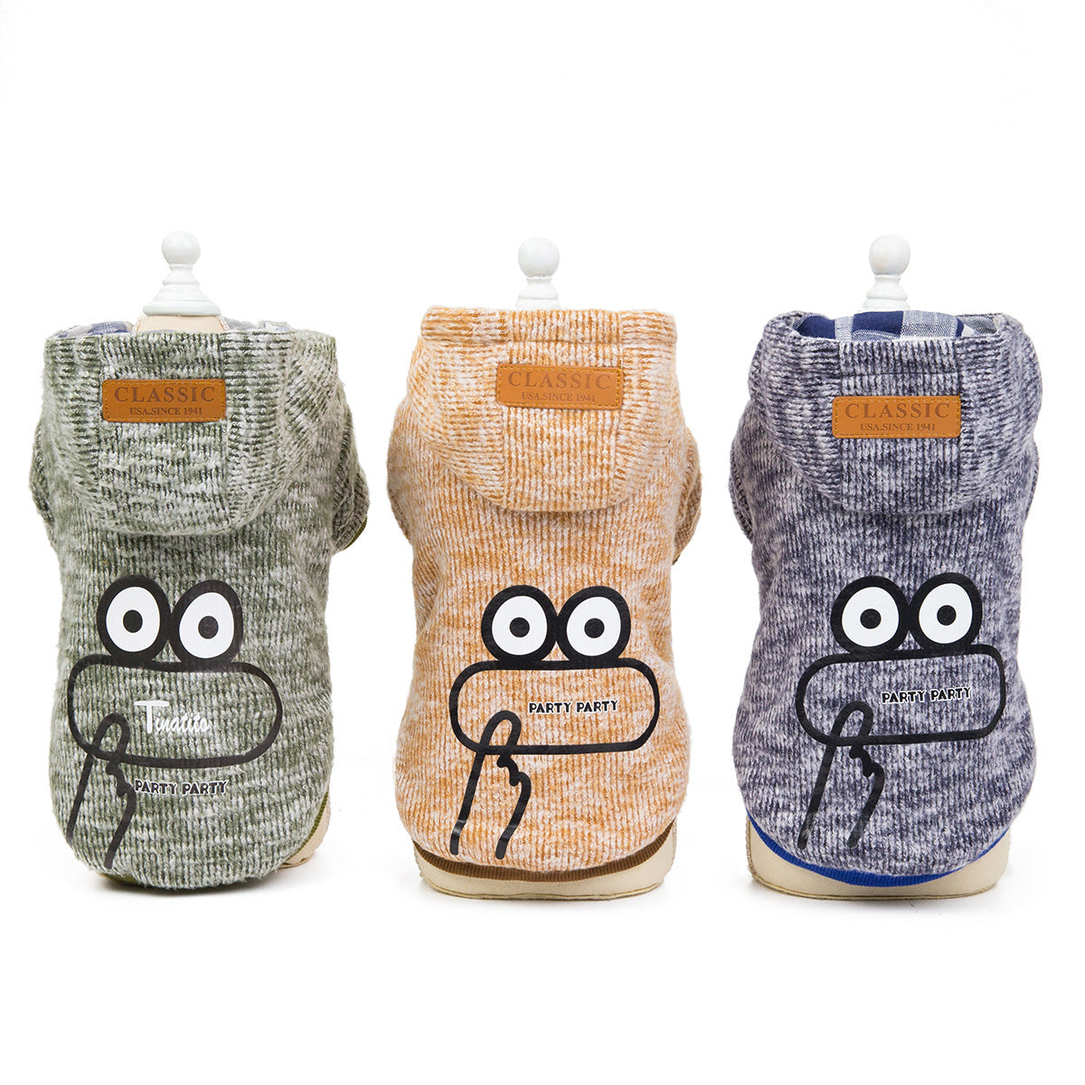 KFX-7312701 Casual Cotton Clothes for Dogs in Yellow, Gray, and Green - Sizes S to XXL