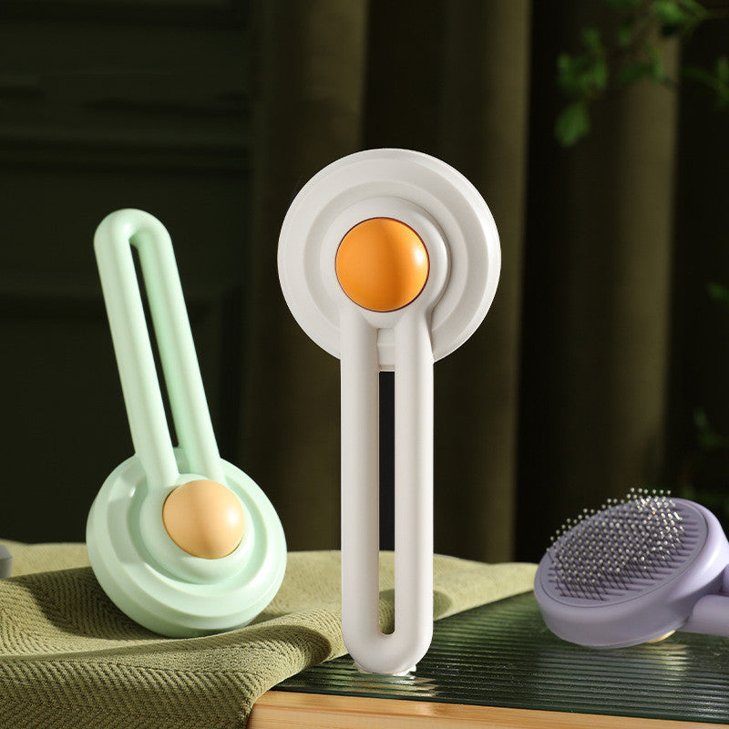 KFX-7313853 Cat Knot Comb with Egg Yolk Design – ABS & Stainless Steel, 25*11.5*6CM, Available in White, Taro Purple, Mint Green, Champagne Yellow