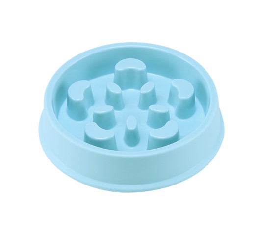 KFX-7314237 Anti-Choking Slow Feed Pet Bowl for Food and Water - Durable, Easy-to-Clean PP Material in Pink, Green, and Blue
