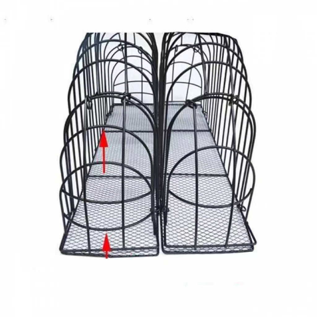 KFX-7315901 Double Door Cat Bath Cage with Brush - Anti-Scratch Design, Black Positive Wire Construction