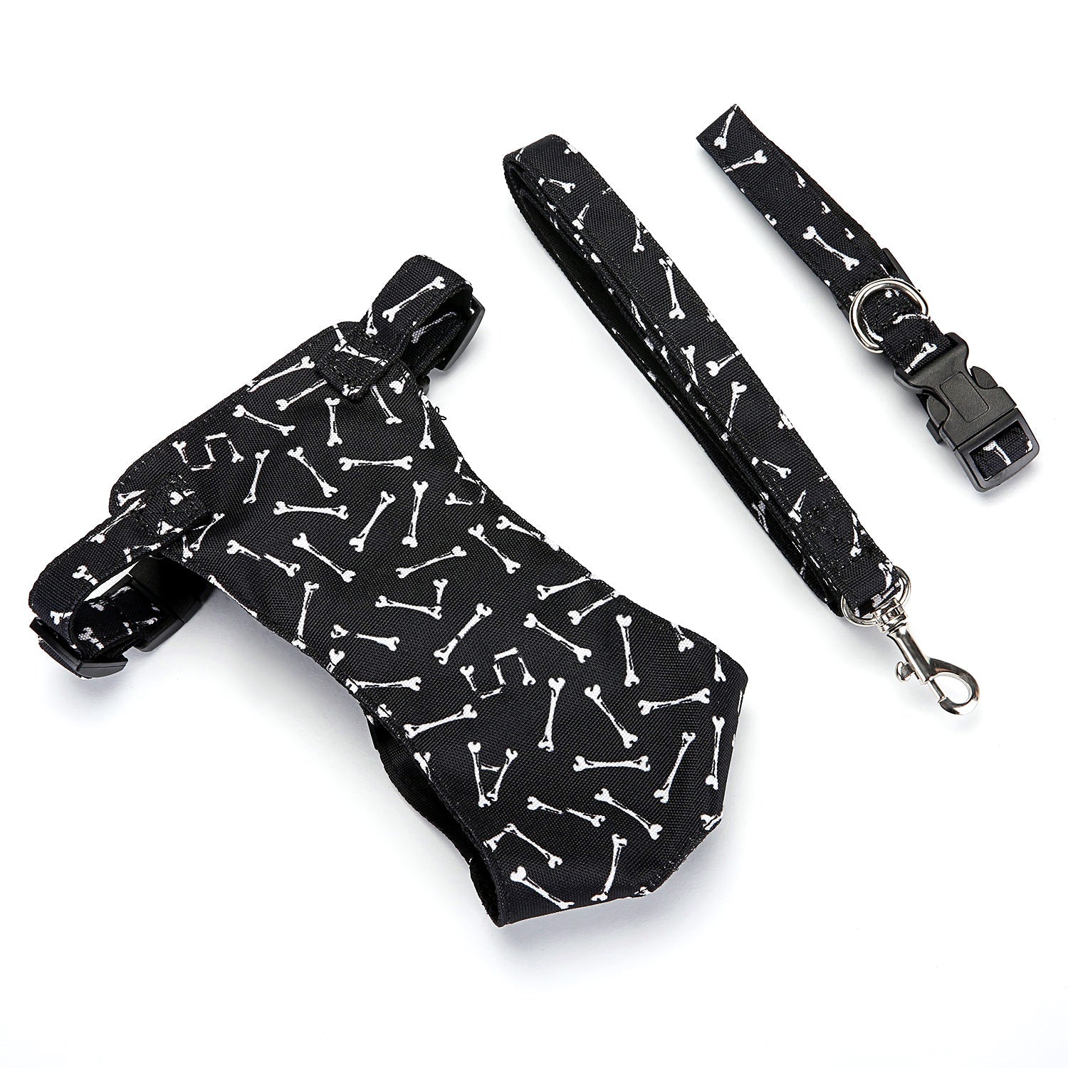 KFX-7317821 British Style Canvas and Mesh Dog Chest Harness with Traction Rope - Customizable Sizes S and L