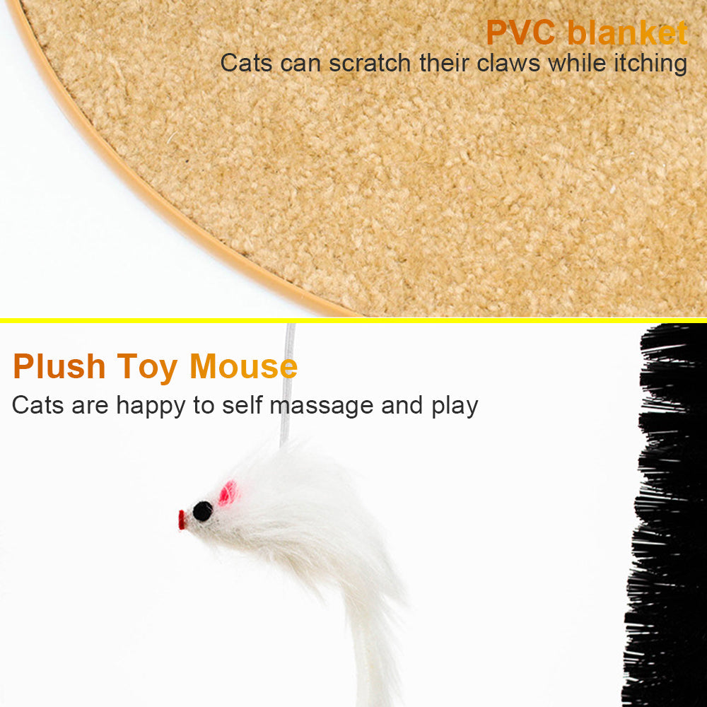 KFX-7319613 Arch Type Cat Rubbing Device with Massage Brush and Scratching Pad