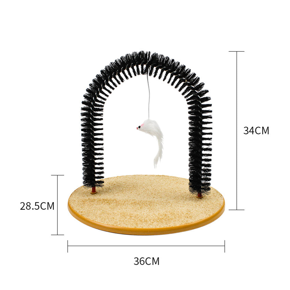 KFX-7319613 Arch Type Cat Rubbing Device with Massage Brush and Scratching Pad
