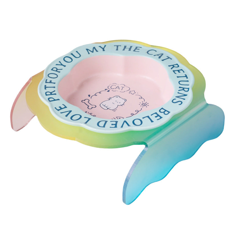 KFX-7319997 Ceramic Cat Bowl with Anti-Tumble Design in Multiple Colors