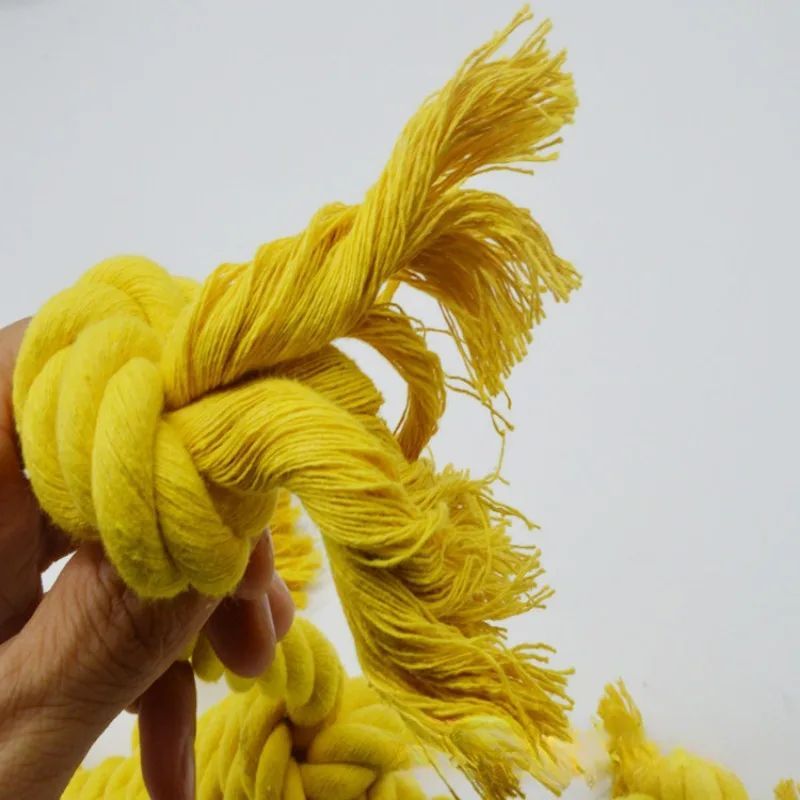 KFX-7322429 Durable Cotton Rope Dog Chew Toy for Molar Health - 14CM Ring Diameter, 50CM Length
