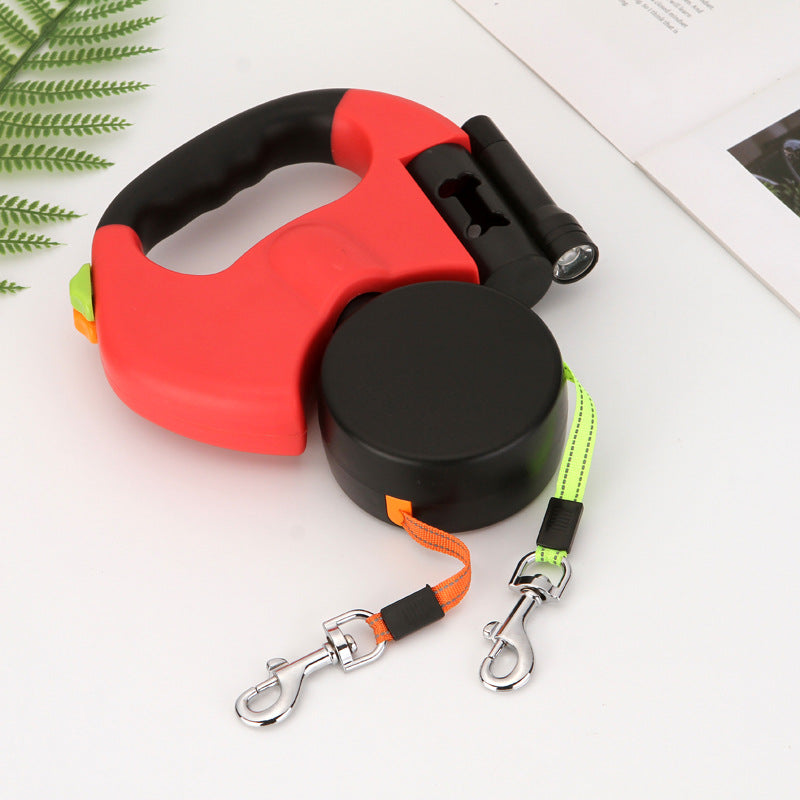 KFX-7323581 Automatic Telescopic Dog Leash - 3M/5M, Durable Nylon Rope with Chrome-Plated Metal Fasteners, Supports Up to 17Kg
