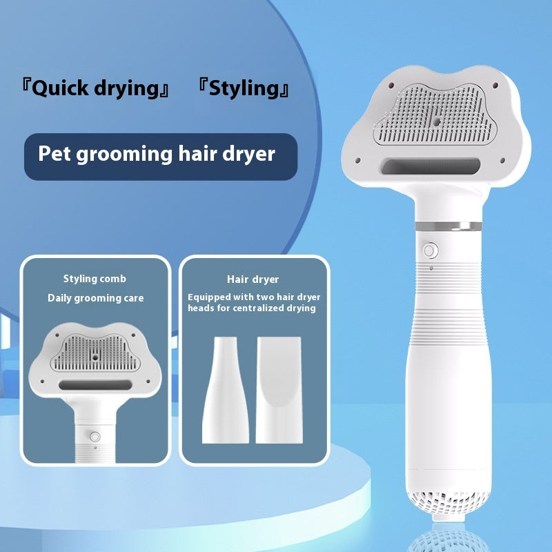 KFX-7325373 Two-in-One Pet Hair Dryer and Comb for Dogs and Cats - 600W Hot Air Blower Tool