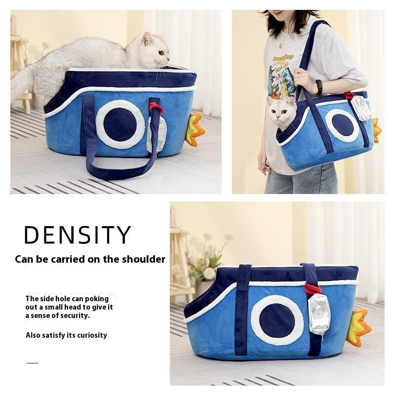 KFX-7326013 Warm Cartoon-Patterned Portable Pet Satchel for Small Dogs and Cats