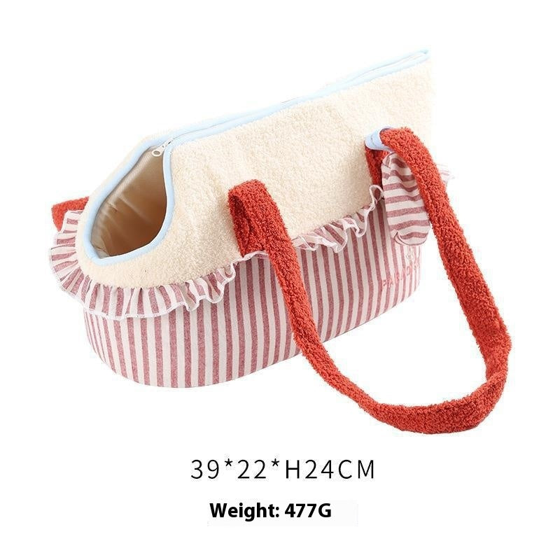 KFX-7326013 Warm Cartoon-Patterned Portable Pet Satchel for Small Dogs and Cats