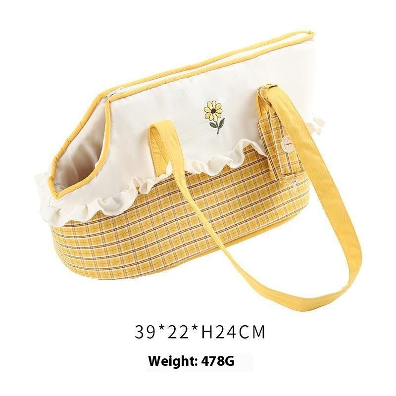 KFX-7326013 Warm Cartoon-Patterned Portable Pet Satchel for Small Dogs and Cats