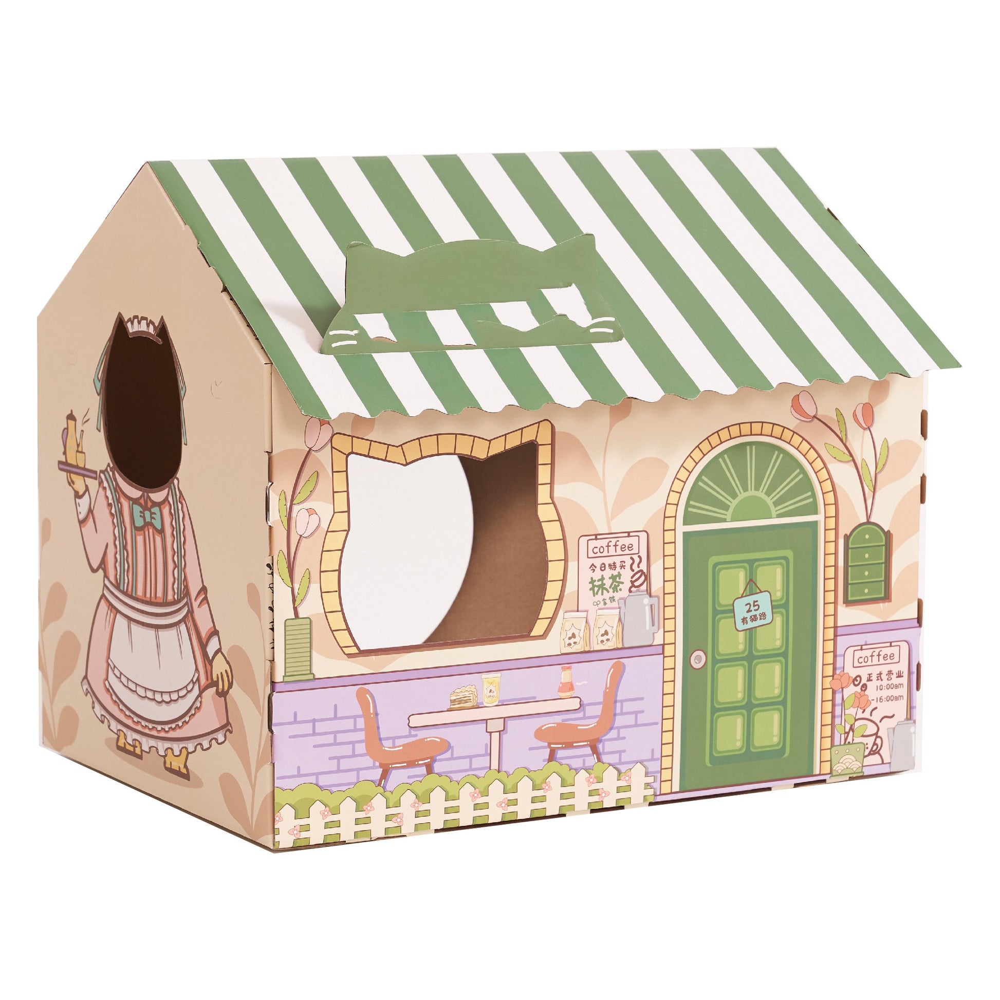KFX-7327805 Cat House Nest Scratcher with Cozy Design - Ice House Style, 46x33x40 cm
