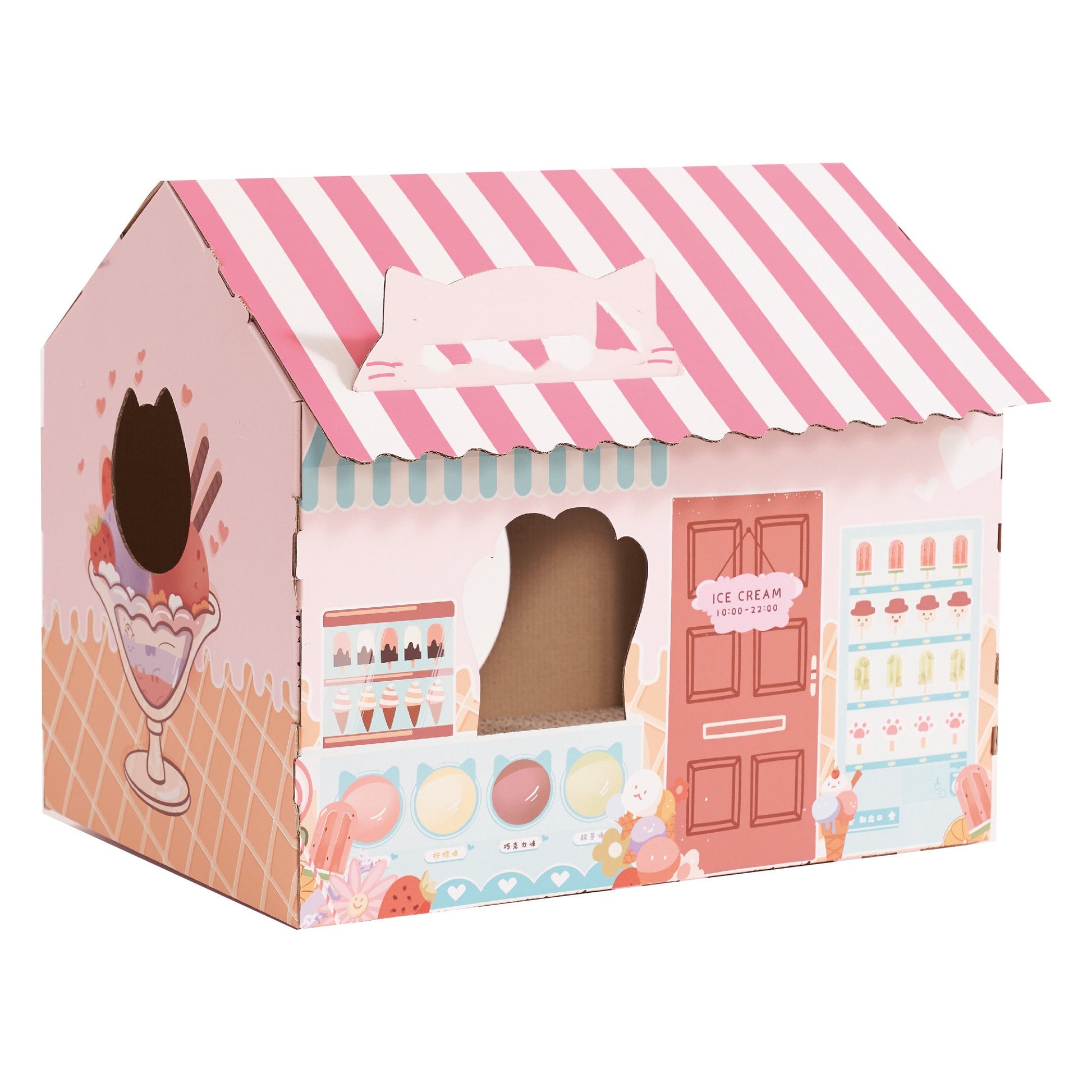 KFX-7327805 Cat House Nest Scratcher with Cozy Design - Ice House Style, 46x33x40 cm